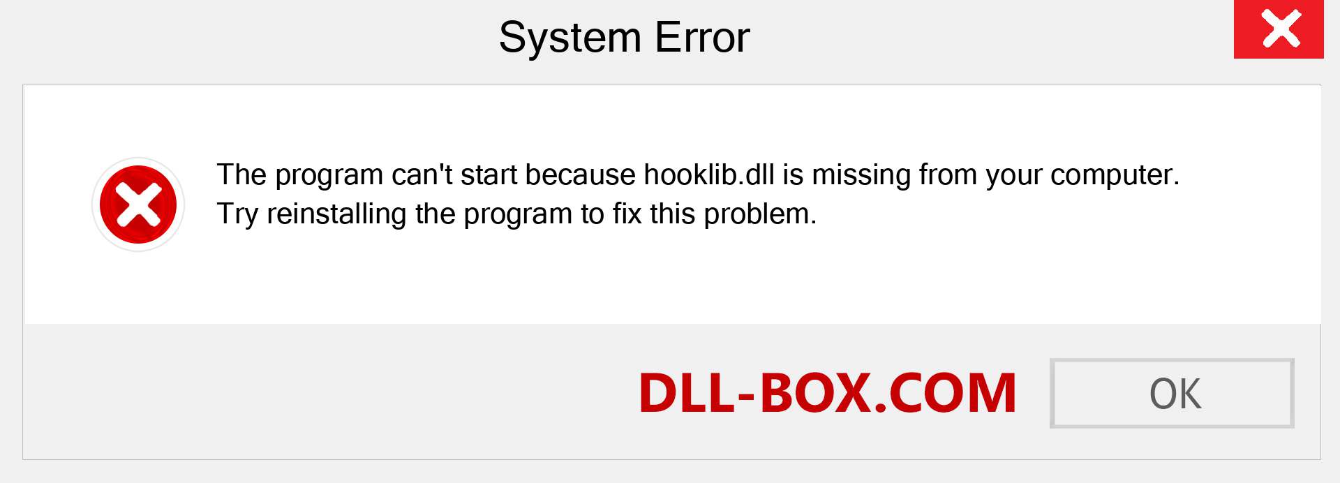  hooklib.dll file is missing?. Download for Windows 7, 8, 10 - Fix  hooklib dll Missing Error on Windows, photos, images